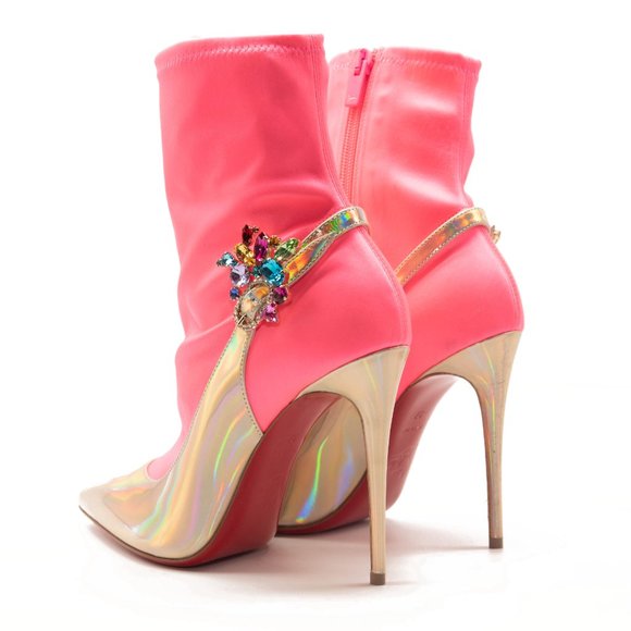 Christian Louboutin Jessie Joli Crystal Embellished Bootie EU 38.5 - Picture 4 of 9